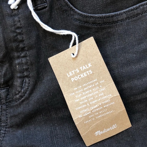 NWT Madewell Women's Black 9”High-Rise Skinny Frayed Jeans SIZE 26S Stretch - Picture 10 of 14